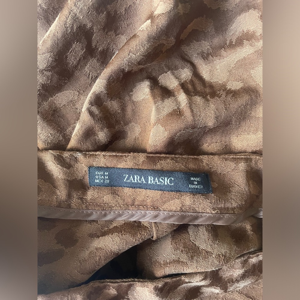 ZARA ruffled animal print pencil skirt size M - Picture 4 of 7
